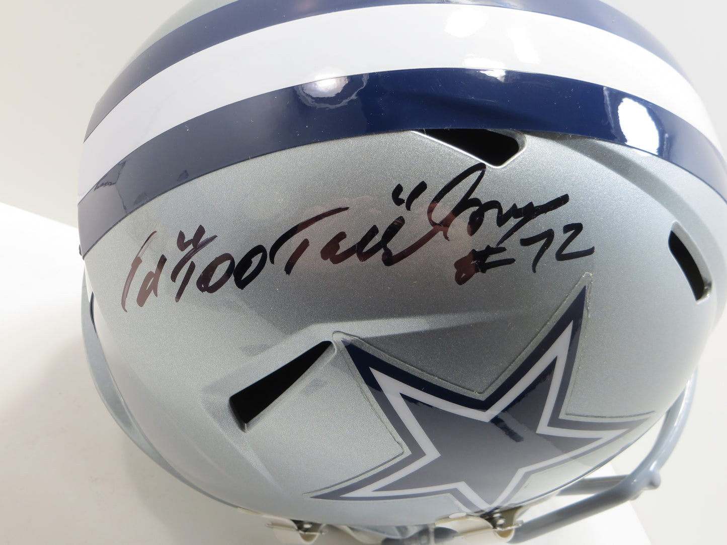 ED "TOO TALL" JONES SIGNED DALLAS COWBOYS FULL SIZE HELMET BAS