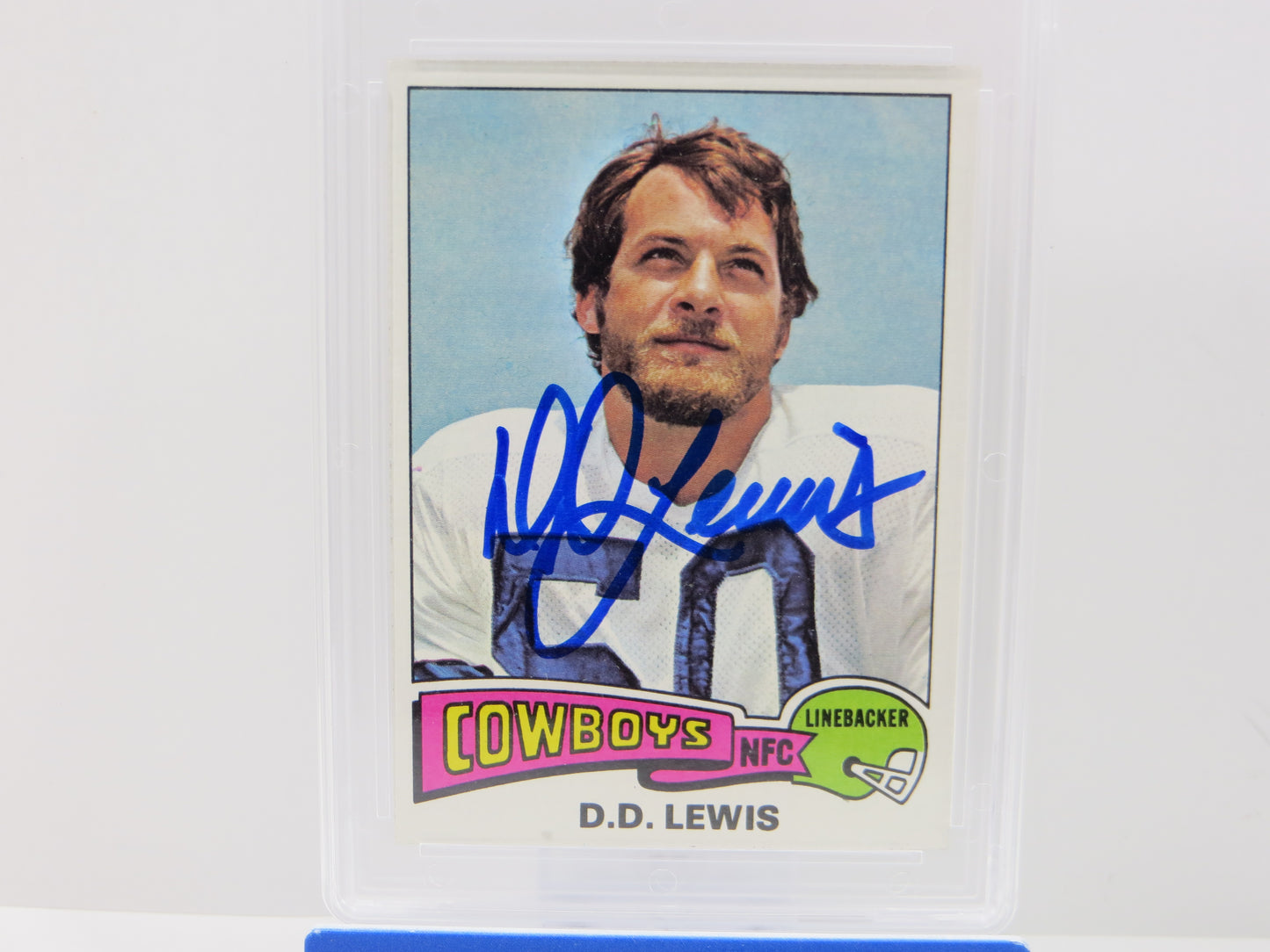 DD LEWIS SIGNED 1975 TOPPS Football Card #26 JSA SLAB Authentic AUTO