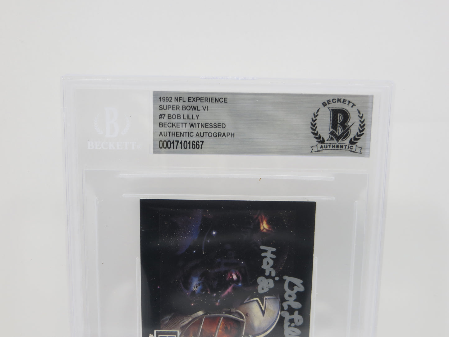 BOB LILLY SIGNED 1992 NFL EXPERIENCE SUPER BOWL VI BGS BAS SLAB DALLAS COWBOYS