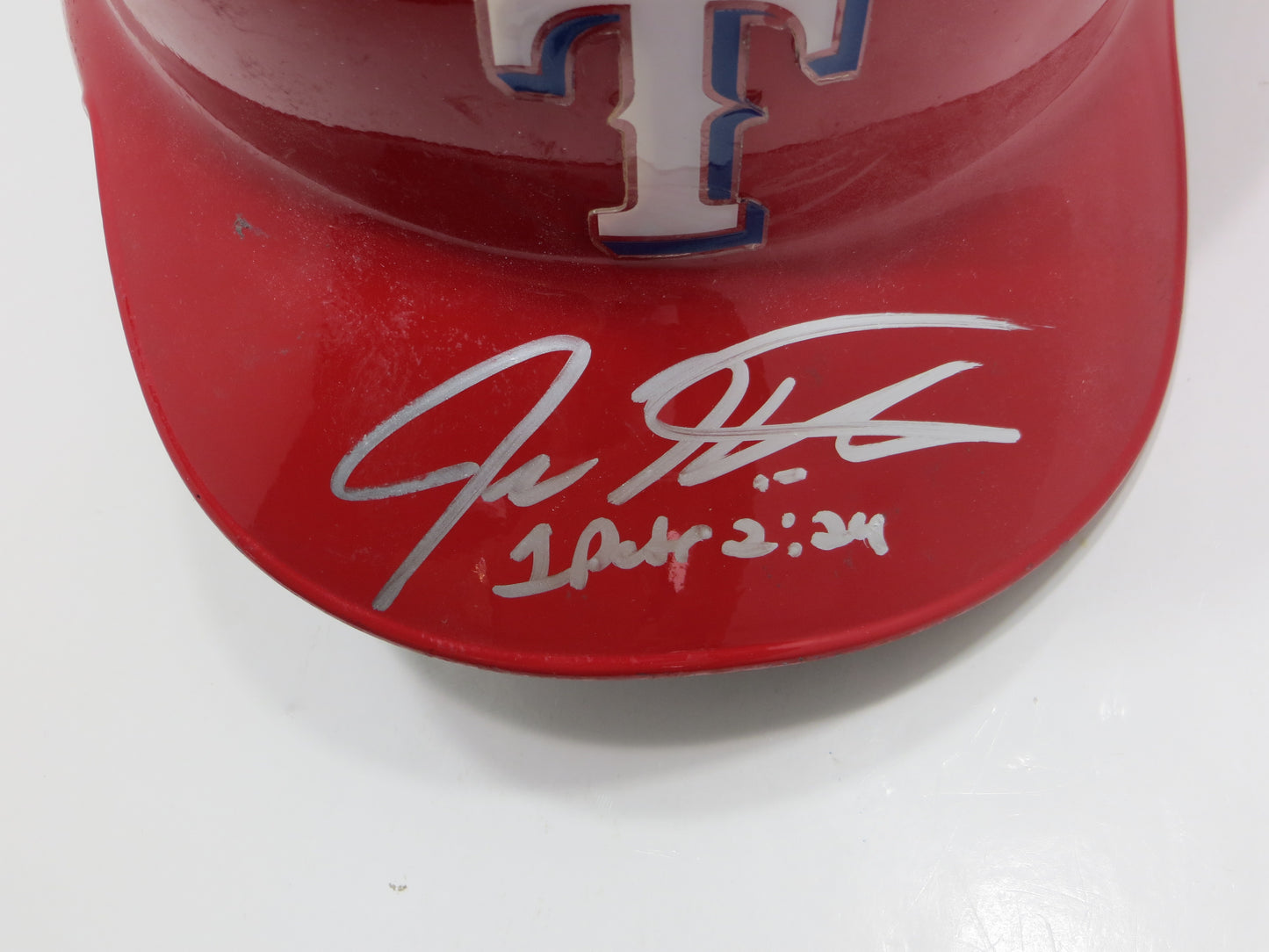 JOSH HAMILTON TEXAS RANGERS SIGNED GAME USED F/S BATTING HELMET JSA MLB