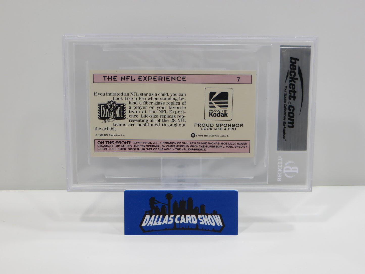 BOB LILLY SIGNED 1992 NFL EXPERIENCE SUPER BOWL VI BGS BAS SLAB DALLAS COWBOYS