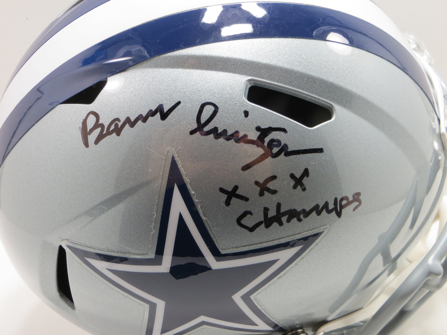 BARRY SWITZER SIGNED DALLAS COWBOYS Full Size HELMET wXXX OU Sooners BAS