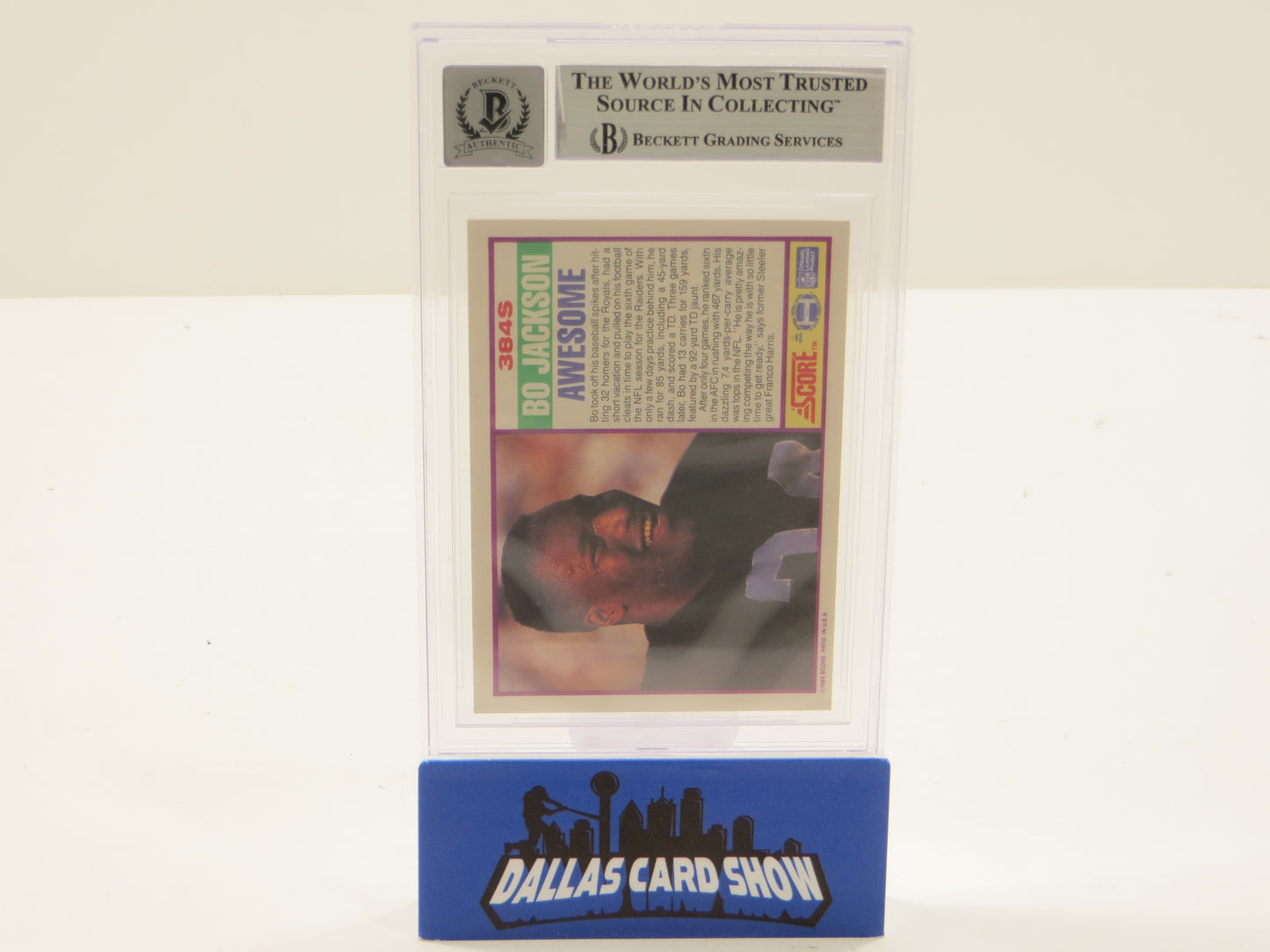 BO JACKSON SIGNED 1988 SCORE SUPPLEMENTAL #384S ROYALS RAIDERS BGS BAS AUTO 10