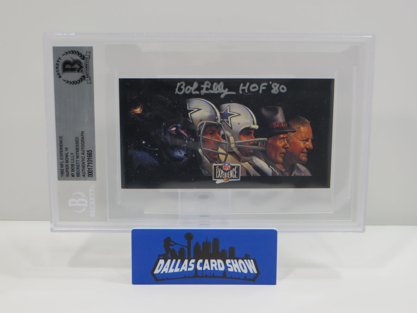 BOB LILLY SIGNED 1992 NFL EXPERIENCE SUPER BOWL VI BGS BAS SLAB DALLAS COWBOYS