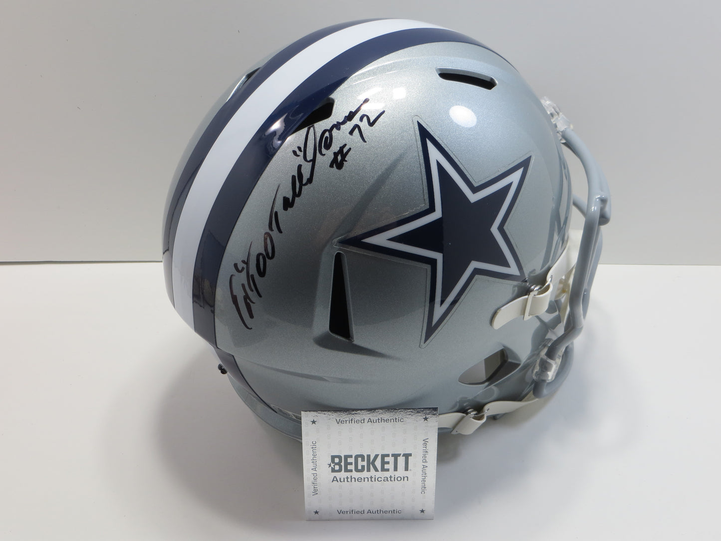 ED "TOO TALL" JONES SIGNED DALLAS COWBOYS FULL SIZE HELMET BAS