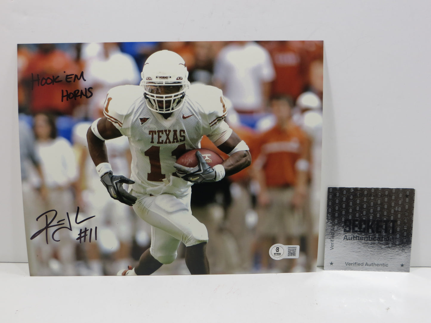 RAMONCE TAYLOR TEXAS UT LONGHORNS SIGNED 8x10 PHOTO BAS COA