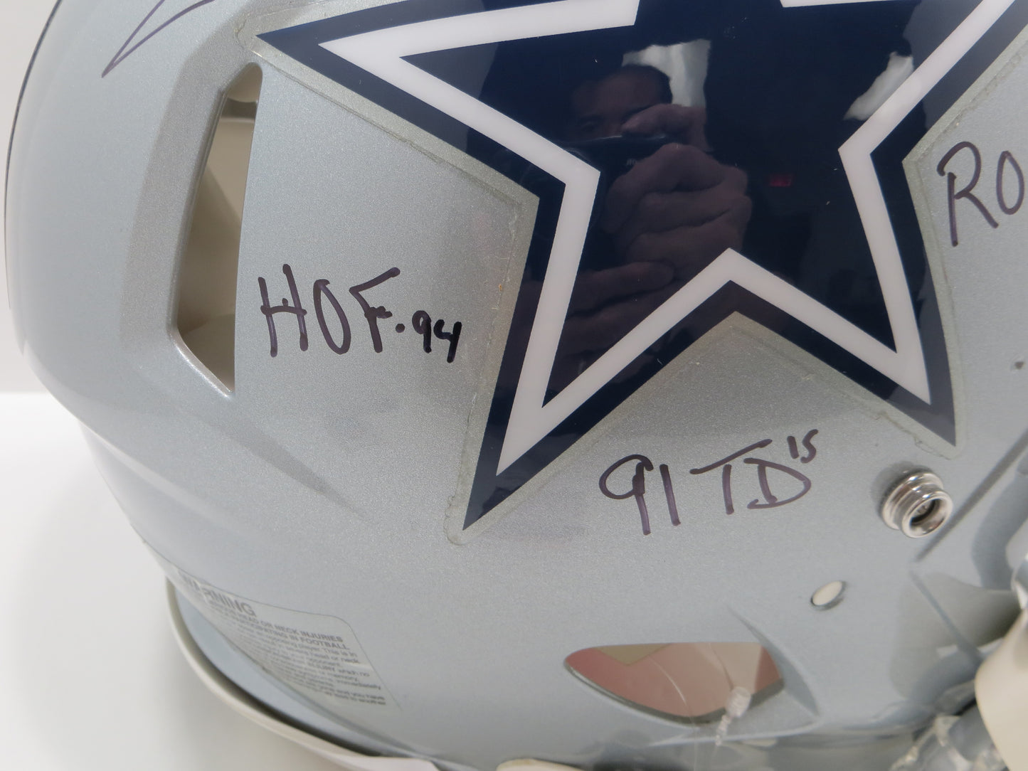 TONY DORSETT SIGNED DALLAS COWBOYS RIDDELL F/S Authentic HELMET w/4 INSCs JSA