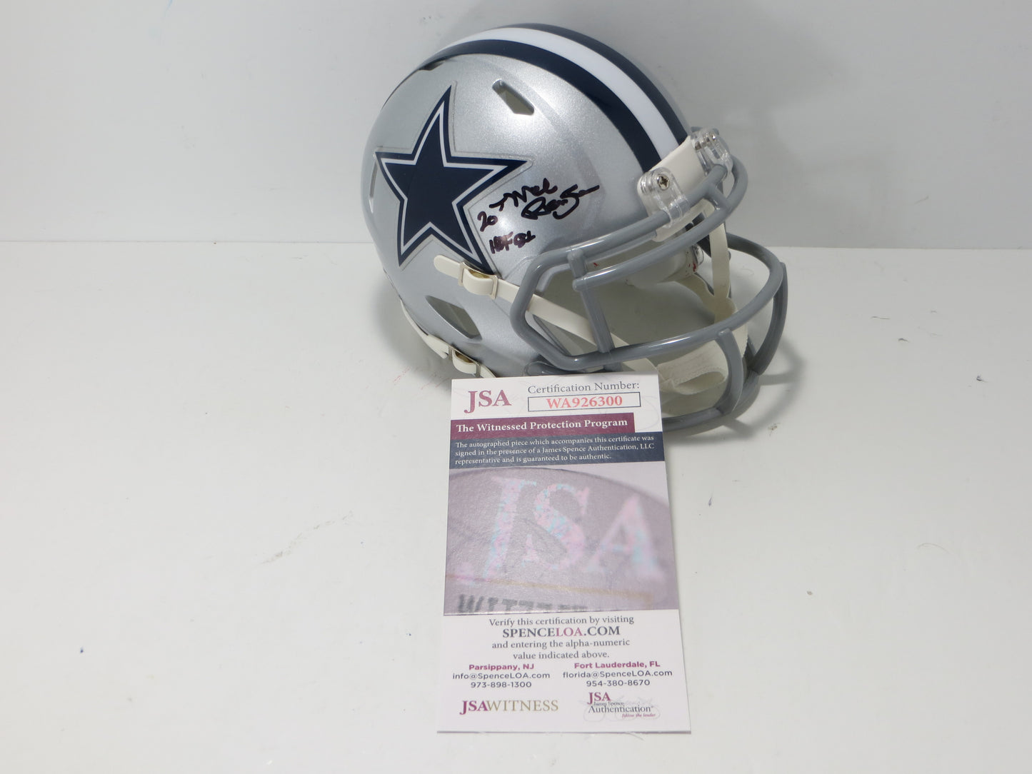 MEL RENFRO DALLAS COWBOYS SIGNED Mini Helmet w/HOF 06 JSA COA