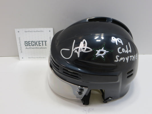 JOE NIEUWENDYK DALLAS STARS SIGNED MINI HOCKEY HELMET w/99 Conn Smythe BAS