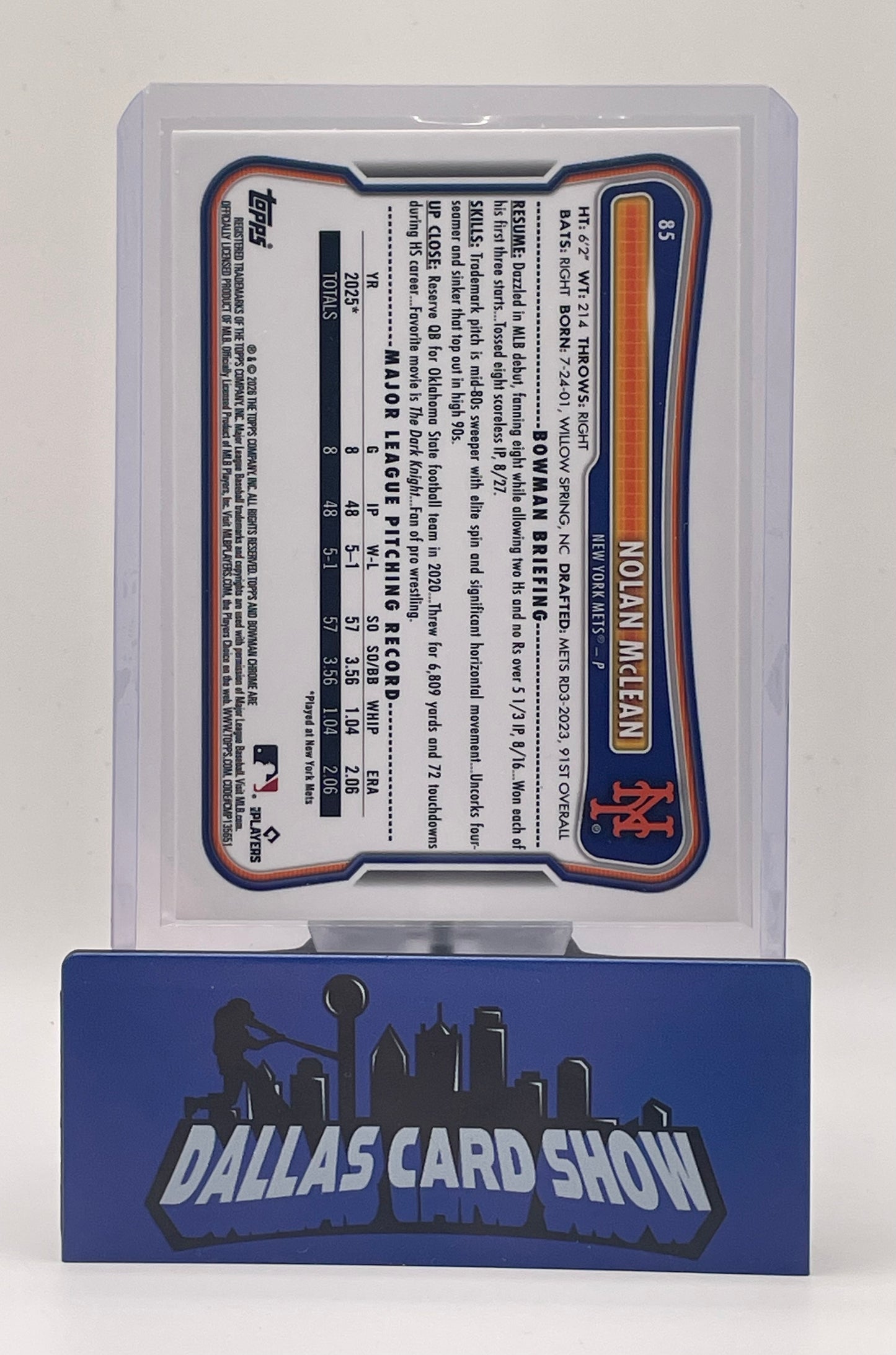 2026 Bowman Chrome #85 Nolan McLean Blue Mega Box Refractor /175