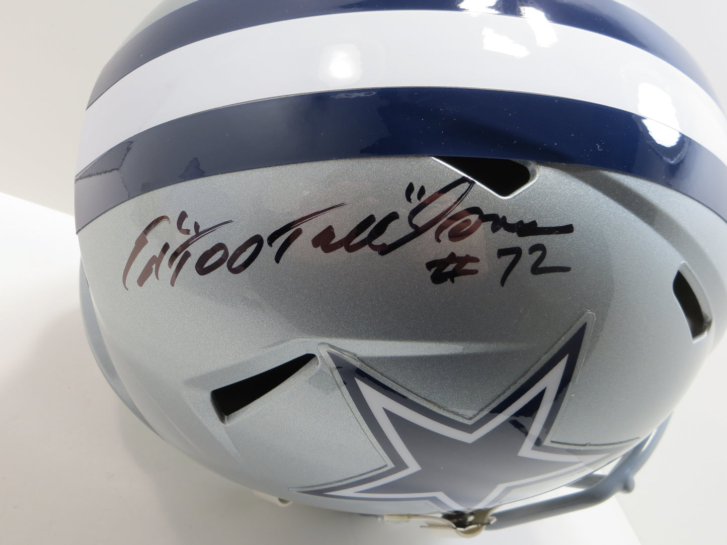 ED "TOO TALL" JONES SIGNED DALLAS COWBOYS FULL SIZE HELMET BAS