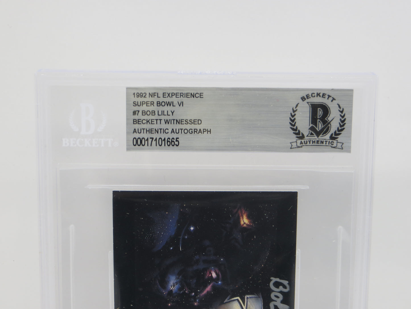 BOB LILLY SIGNED 1992 NFL EXPERIENCE SUPER BOWL VI BGS BAS SLAB DALLAS COWBOYS