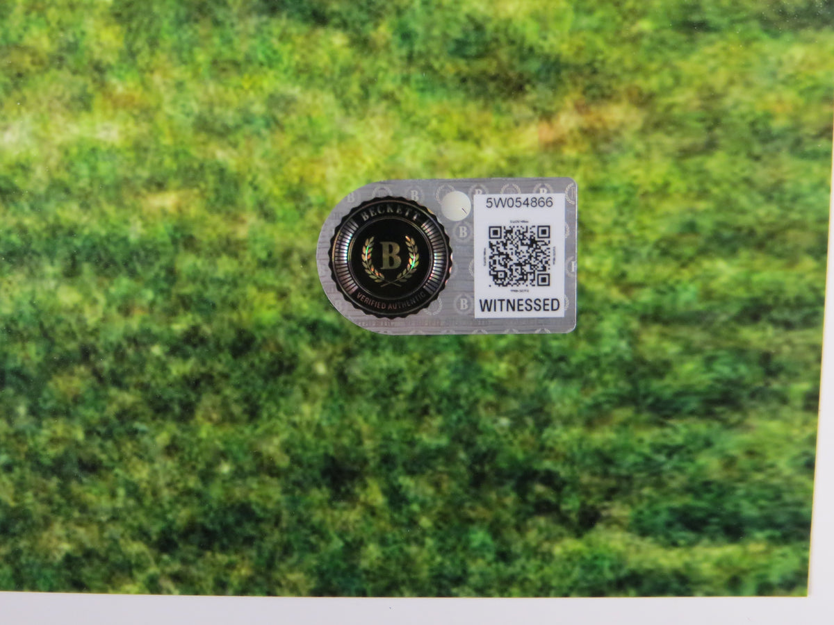 ROCKET ISMAIL NOTRE DAME SIGNED TD 16x20 w/PLAYLIKEACHAMP BAS