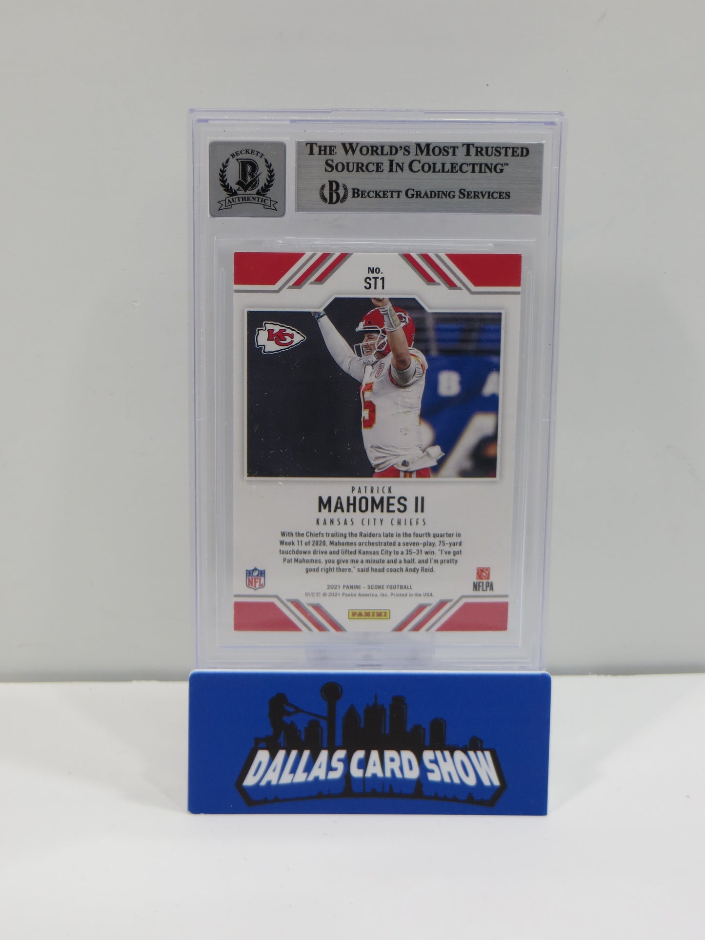 PAT MAHOMES SR SIGNED 2021 Score ScoreTeam BGS BAS SLAB w/Who'sYourDaddy AUTO 10