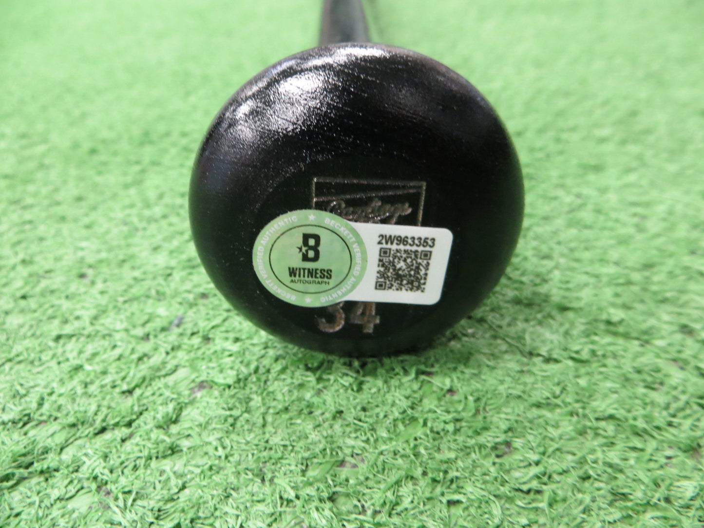 SEBASTIAN WALCOTT TEXAS RANGERS SIGNED BLACK RAWLINGS BASEBALL BAT BAS