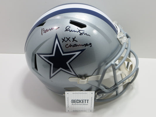 BARRY SWITZER SIGNED DALLAS COWBOYS Full Size HELMET wXXX OU Sooners BAS