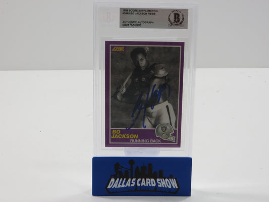 BO JACKSON SIGNED 1988 SCORE SUPPLEMENTAL #384S ROYALS RAIDERS BGS BAS SLAB