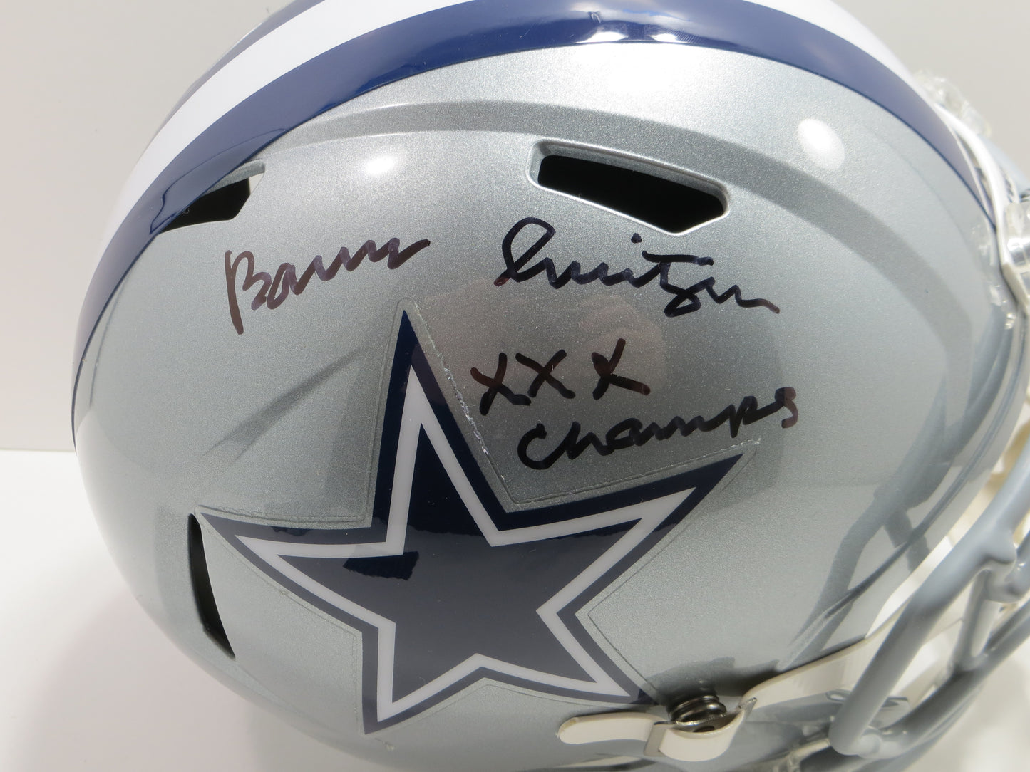 BARRY SWITZER SIGNED DALLAS COWBOYS Full Size HELMET wXXX OU Sooners BAS