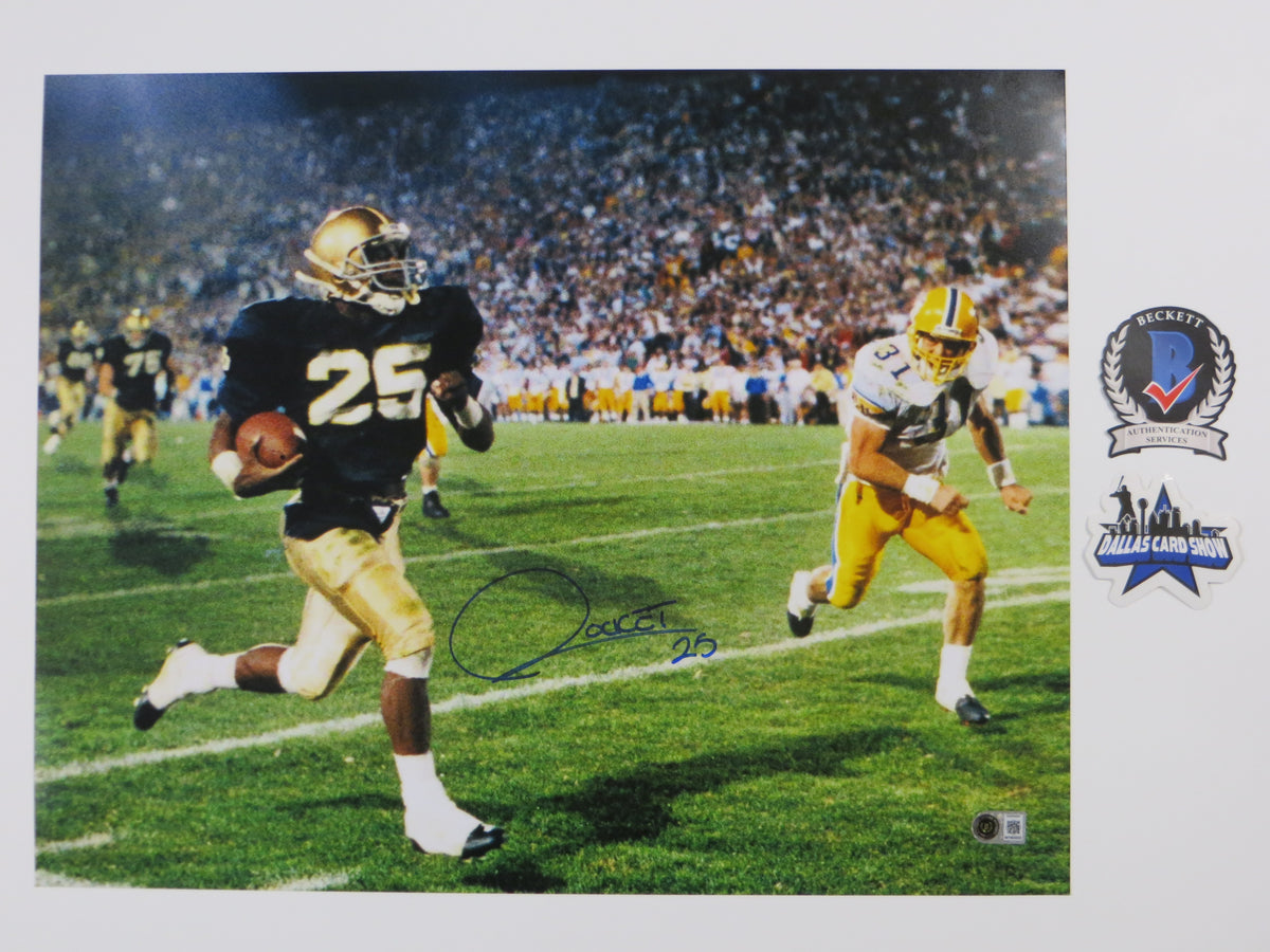 ROCKET ISMAIL NOTRE DAME SIGNED Touchdown 16x20 BAS