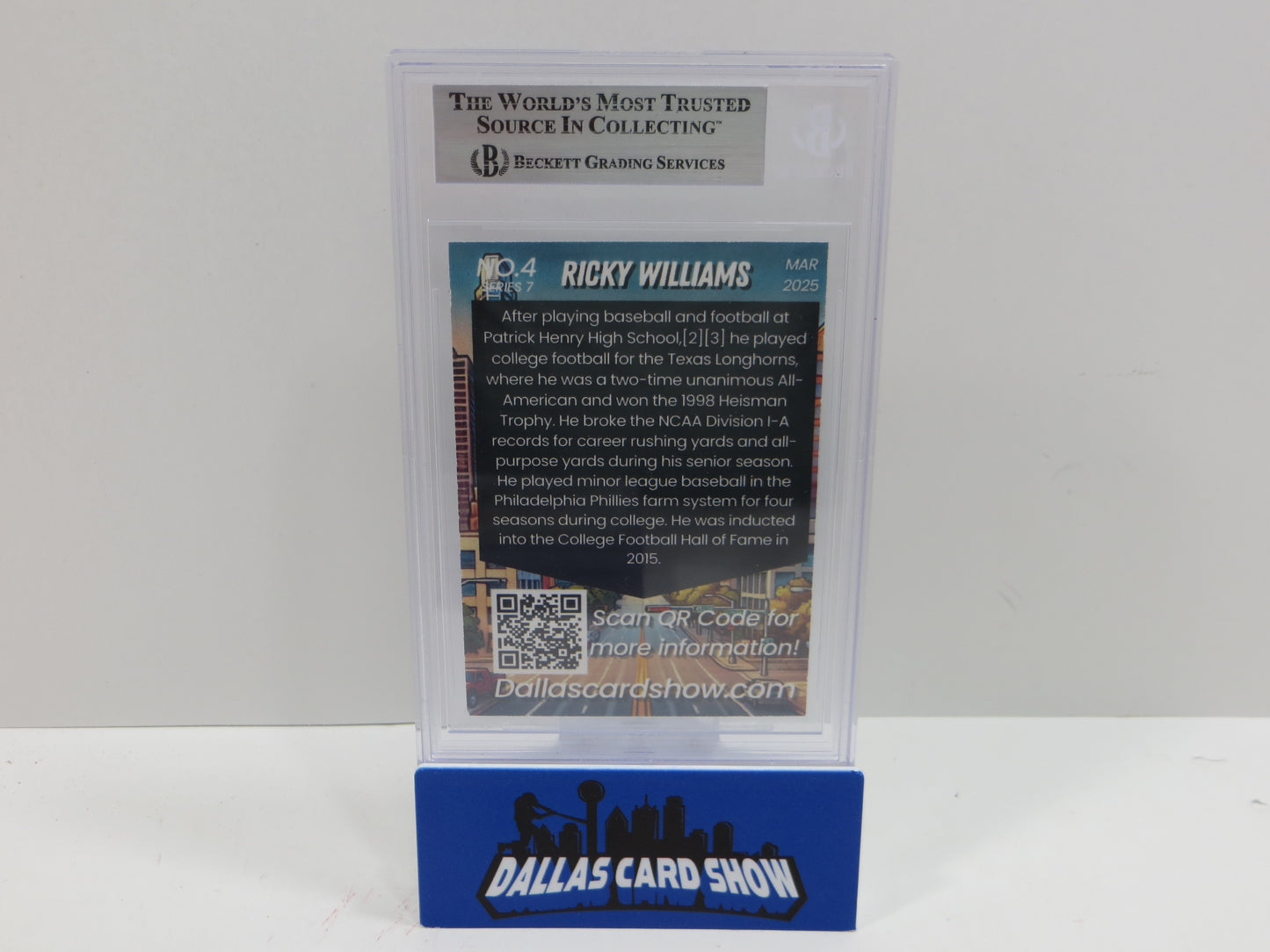 2025 MARCH DALLAS CARD SHOW SERIES 7 RICKY WILLIAMS BAS AUTO