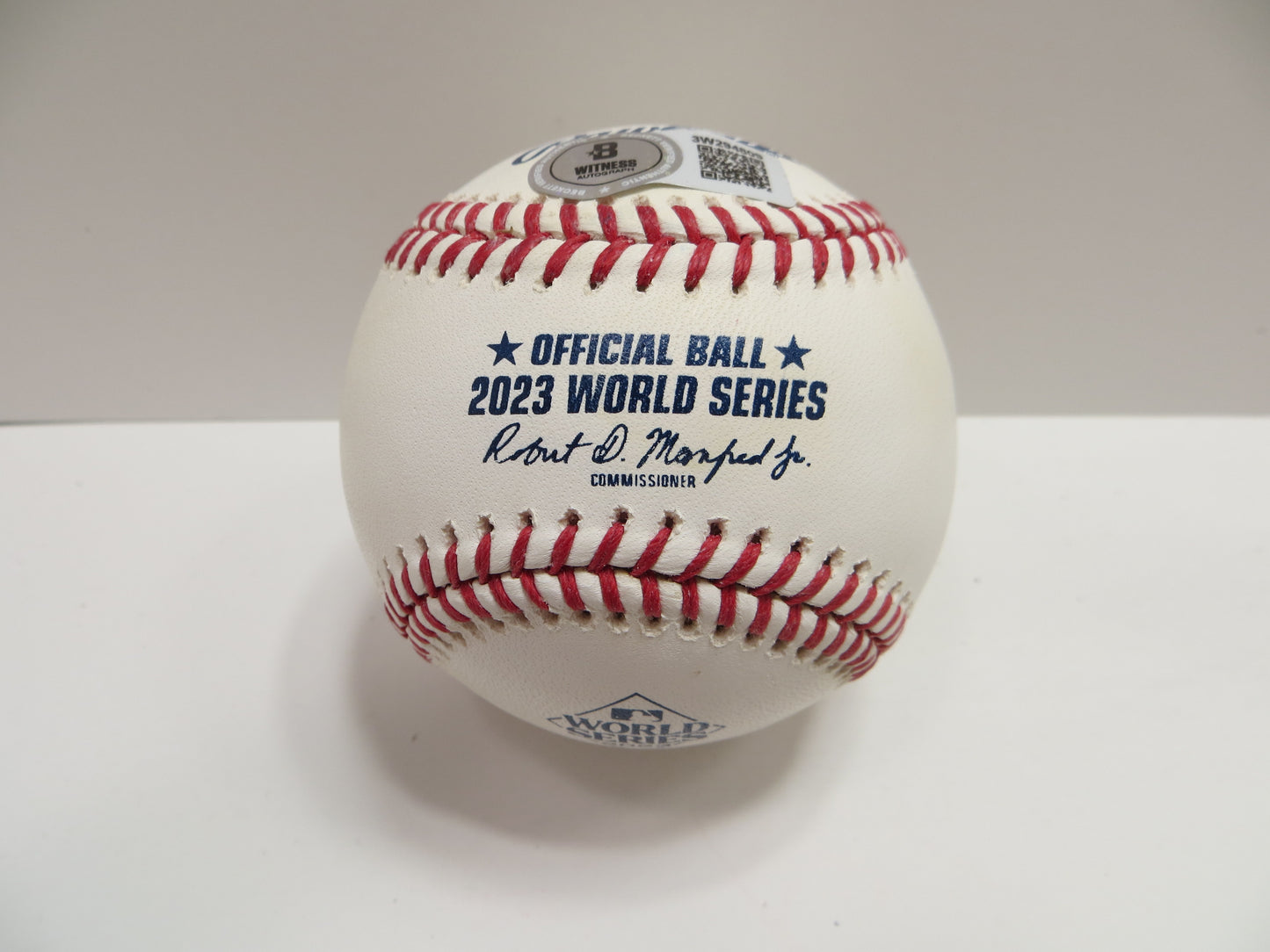 JOSH SMITH TEXAS RANGERS SIGNED OFFICIAL 2023 WORLD SERIES BASEBALL w/INSC BAS