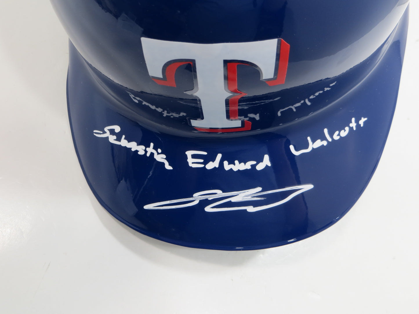 SEBASTIAN WALCOTT SIGNED Full Name TEXAS RANGERS FULL SIZE BATTING HELMET BAS