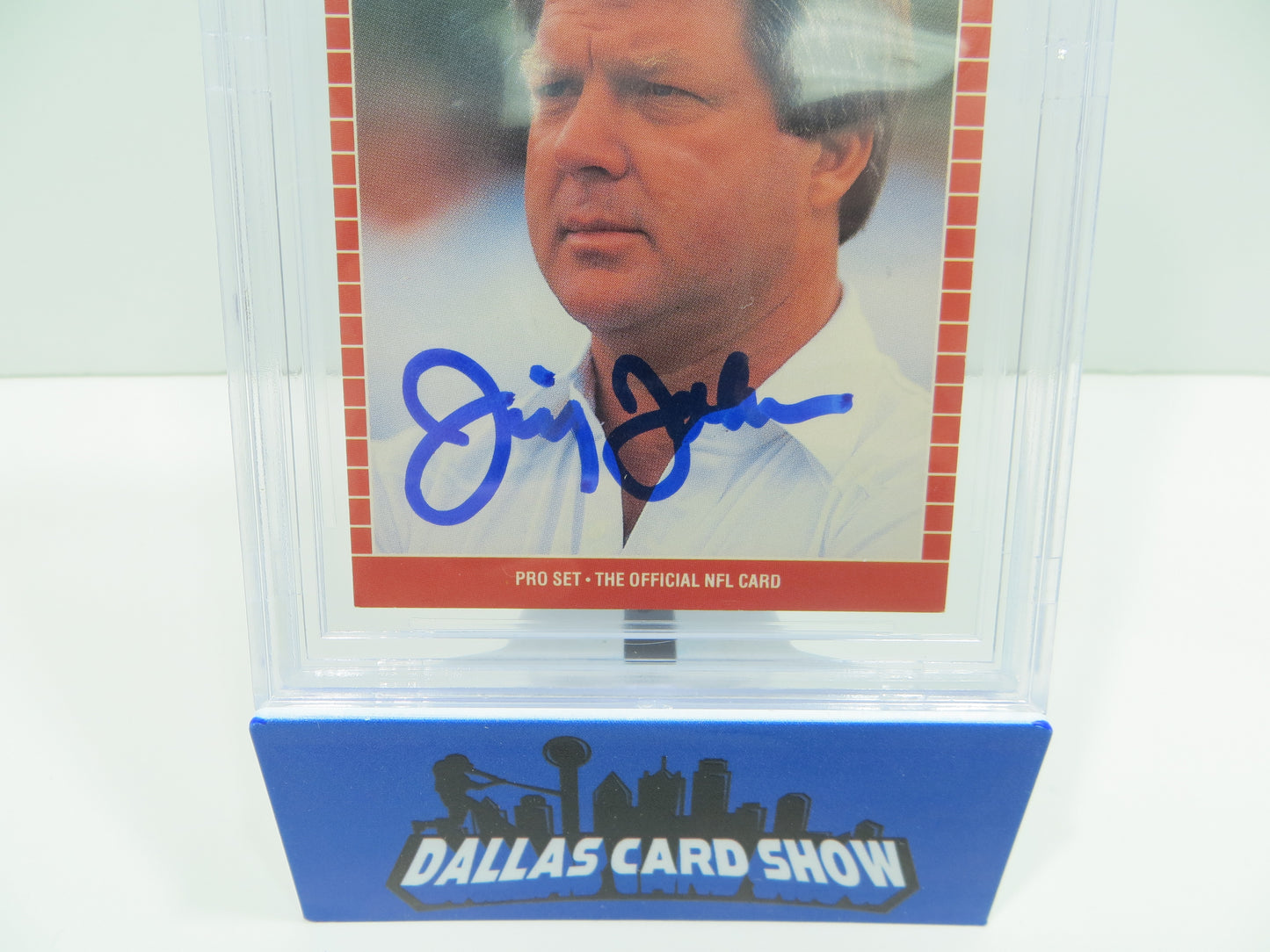 JIMMY JOHNSON DALLAS COWBOYS SIGNED 1989 PRO SET #98 BAS BGS SLAB AUTO 10