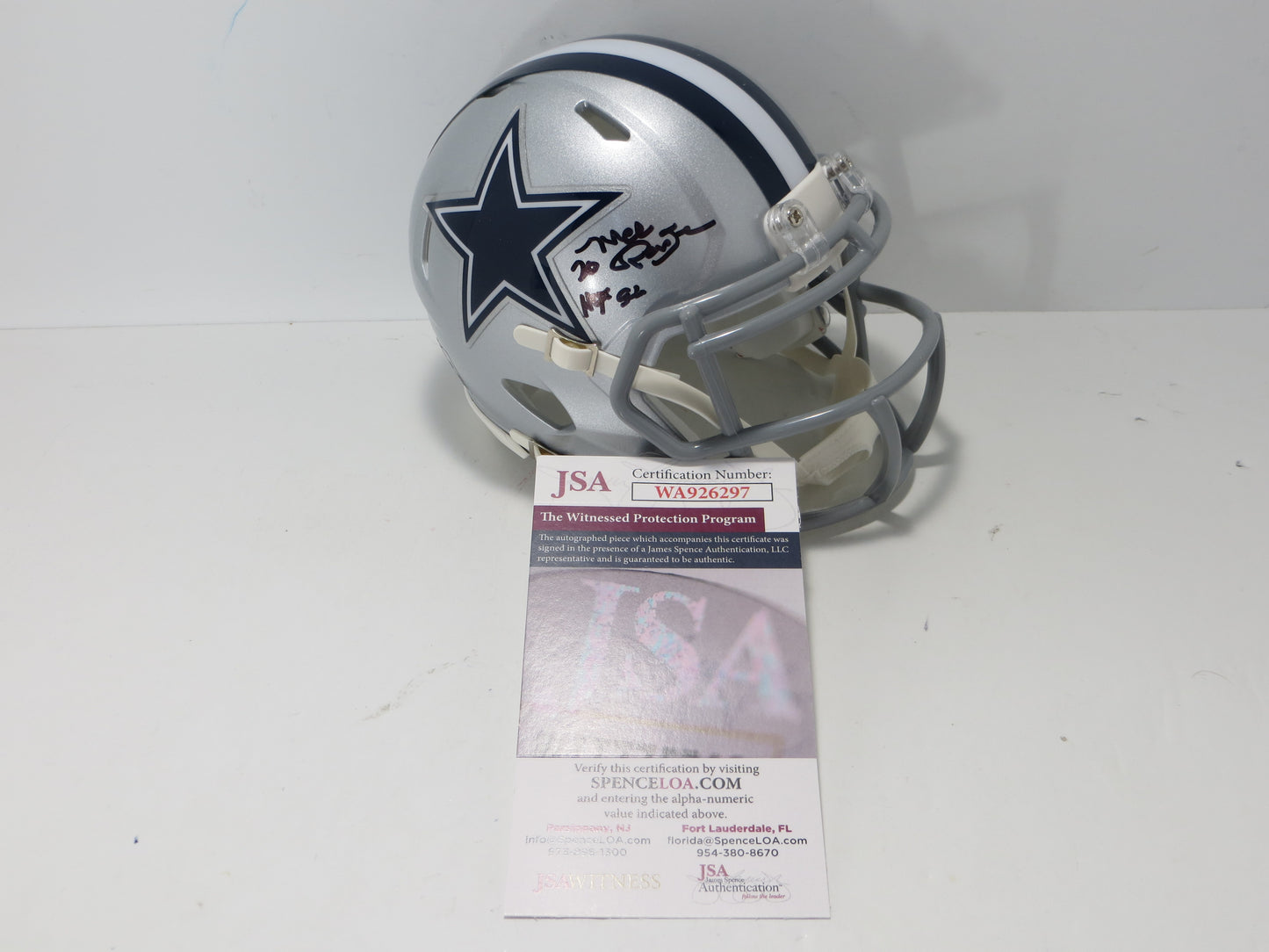 MEL RENFRO DALLAS COWBOYS SIGNED Mini Helmet w/HOF 06 JSA COA