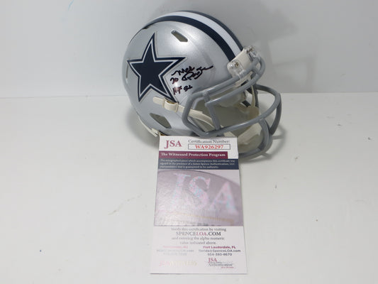 MEL RENFRO DALLAS COWBOYS SIGNED Mini Helmet w/HOF 06 JSA COA