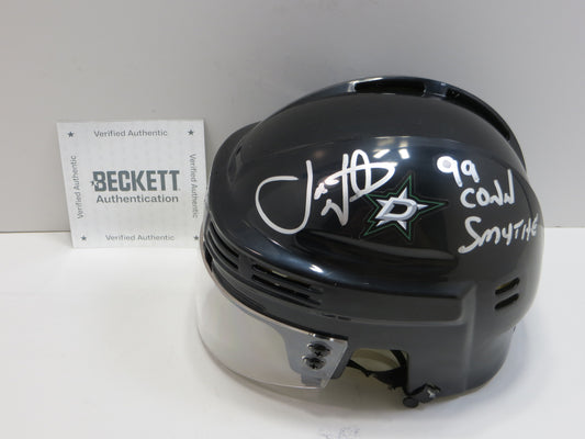 JOE NIEUWENDYK DALLAS STARS SIGNED MINI HOCKEY HELMET w/99 Conn Smythe BAS