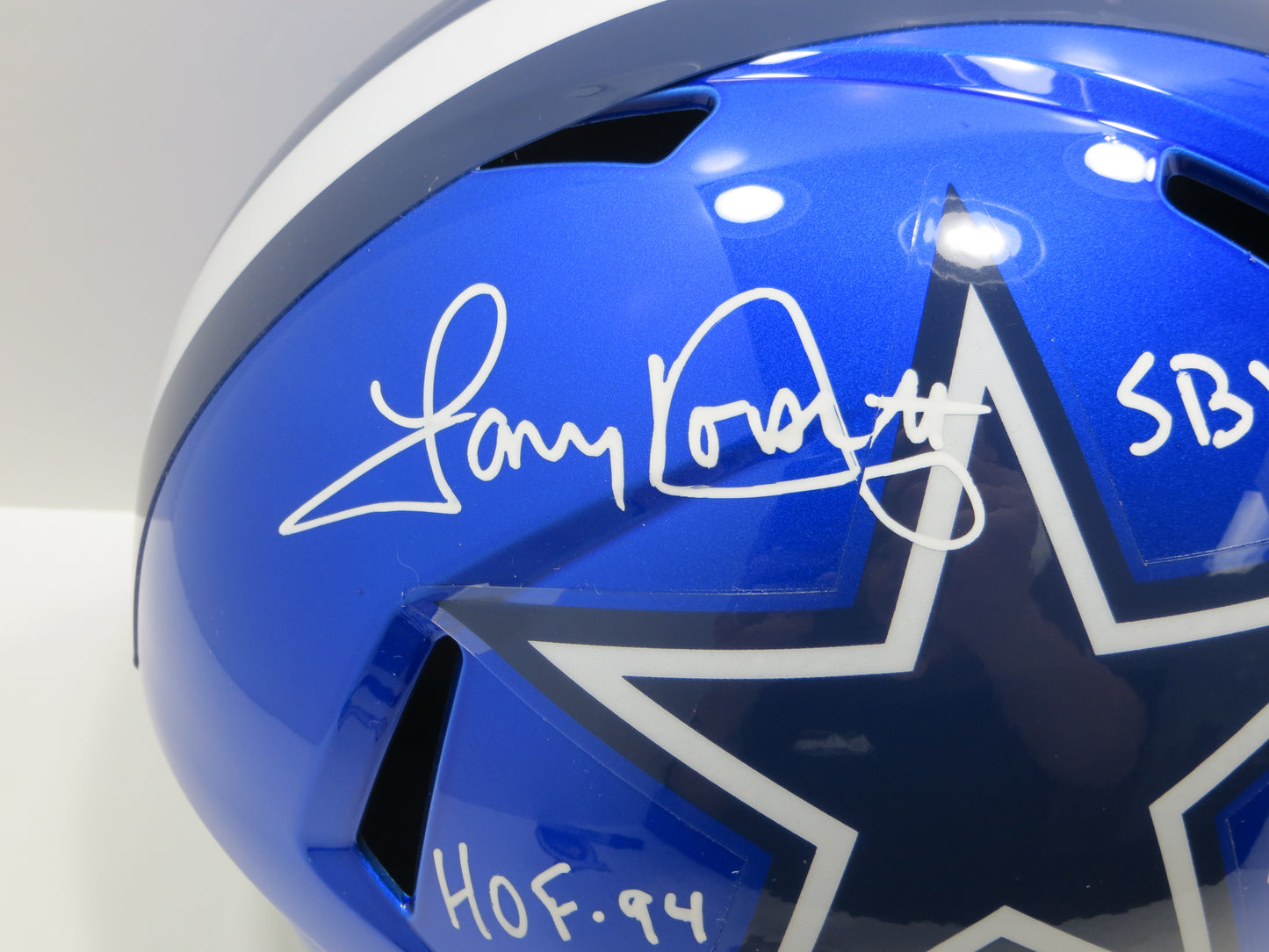 TONY DORSETT SIGNED DALLAS COWBOYS RIDDELL F/S Flash HELMET w/4 INSCs JSA