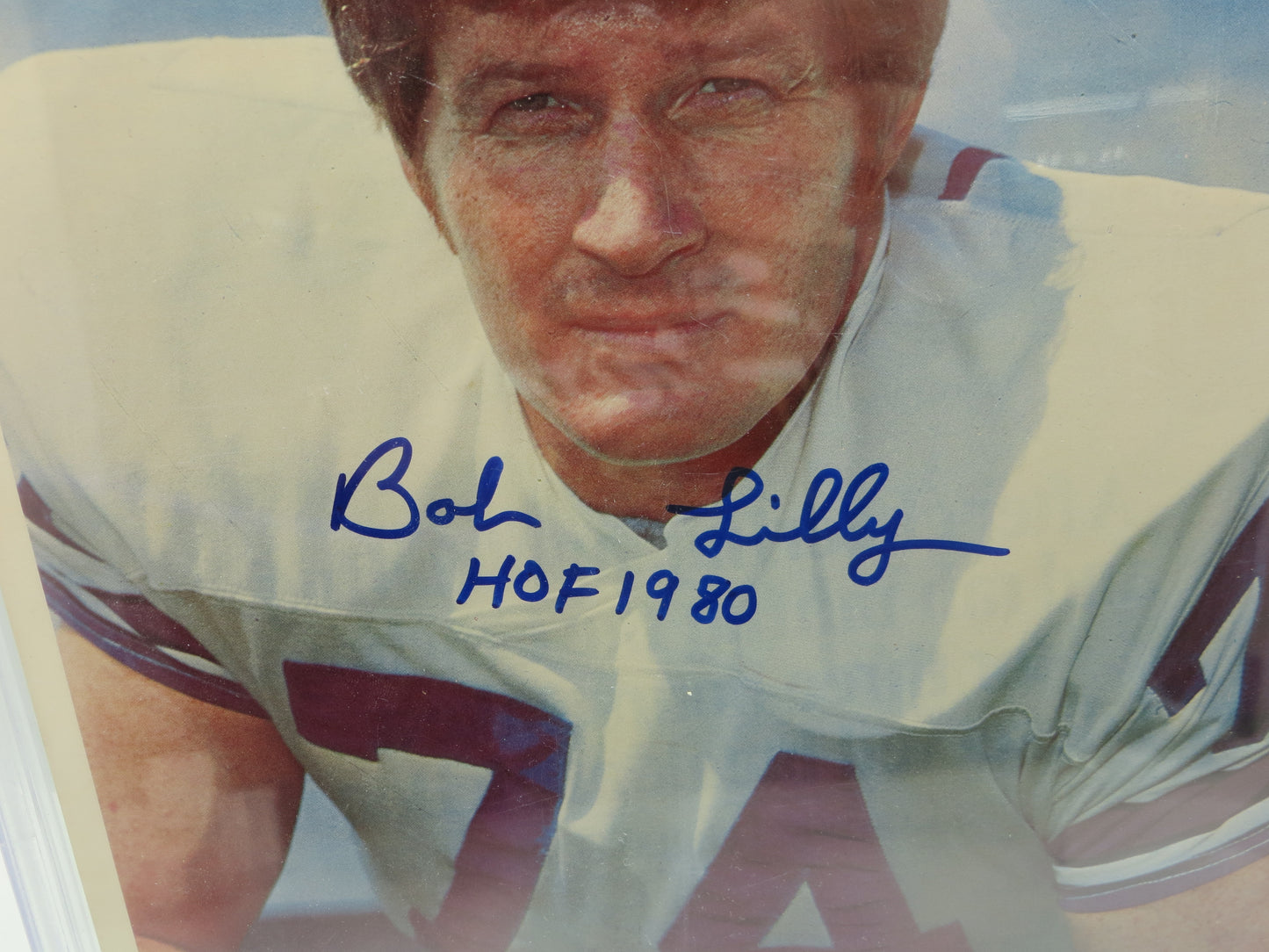 BOB LILLY SIGNED 1973 COWBOYS McDONALDs BGS BAS SLAB DALLAS COWBOYS