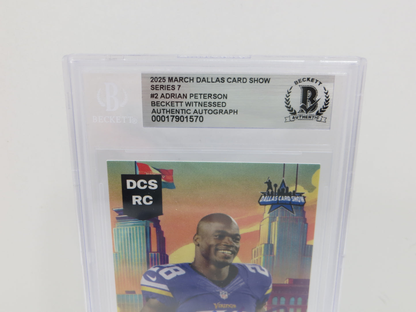 2025 MARCH DALLAS CARD SHOW SERIES 7 ADRIAN PETERSON BAS AUTO
