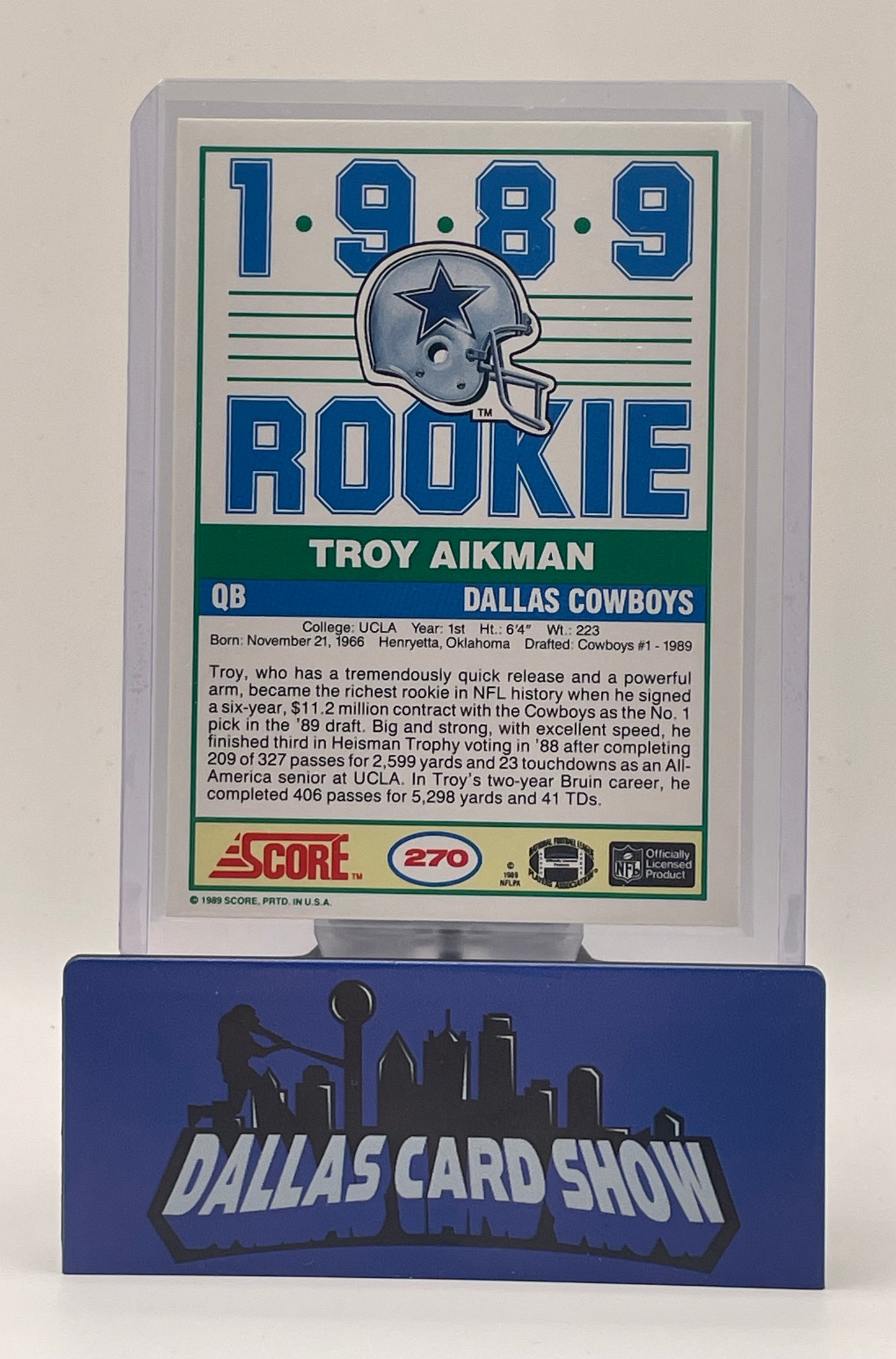 1989 Score #270 Troy Aikman Rookie RC