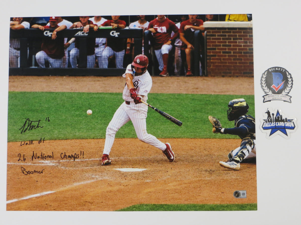 DAYTON TOCKEY OKLAHOMA OU SOONERS SIGNED 16x20 HR 3INSC BAS