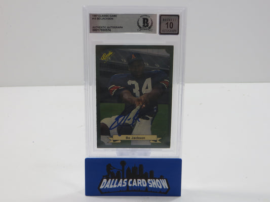 BO JACKSON SIGNED 1987 CLASSIC GAME #15 ROYALS AUBURN BGS BAS SLAB AUTO 10