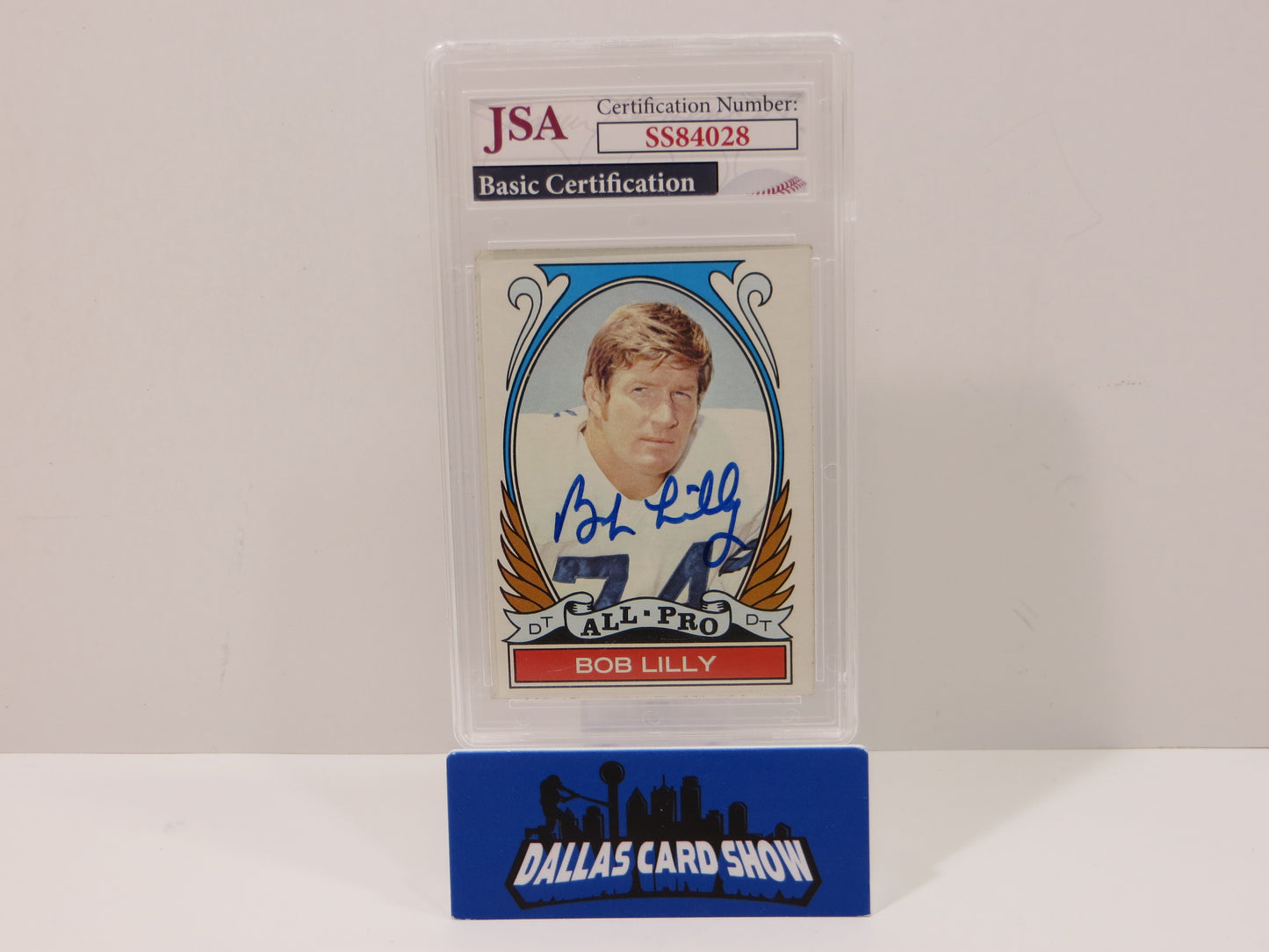 BOB LILLY SIGNED 1972 TOPPS Football Card #280 JSA SLAB Authentic AUTO