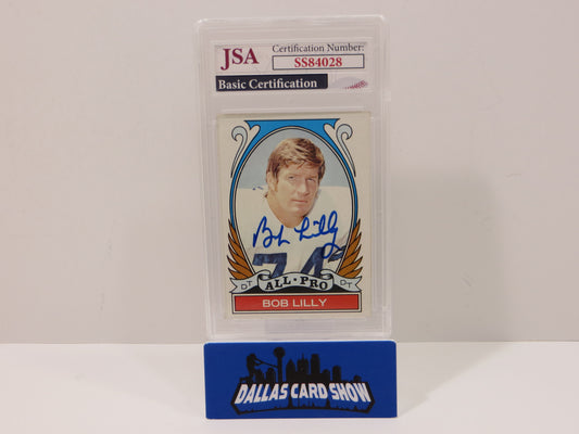 BOB LILLY SIGNED 1972 TOPPS Football Card #280 JSA SLAB Authentic AUTO