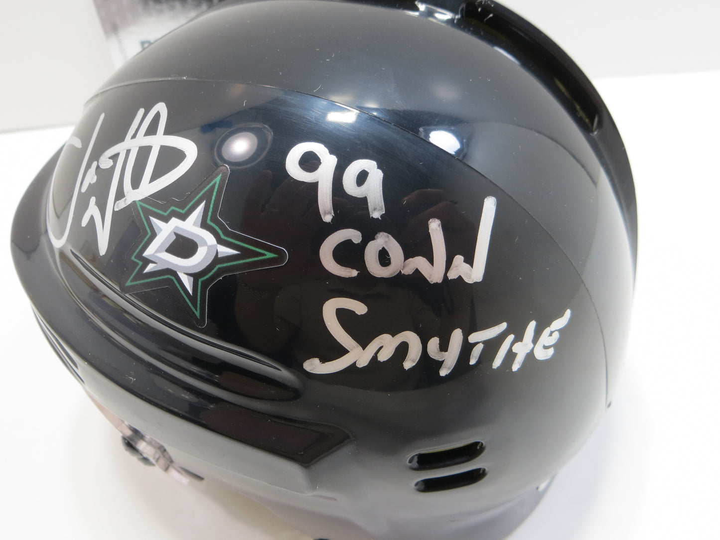 JOE NIEUWENDYK DALLAS STARS SIGNED MINI HOCKEY HELMET w/99 Conn Smythe BAS