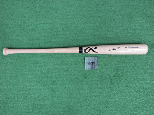 SEBASTIAN WALCOTT TEXAS RANGERS SIGNED BLONDE RAWLINGS BASEBALL BAT BAS