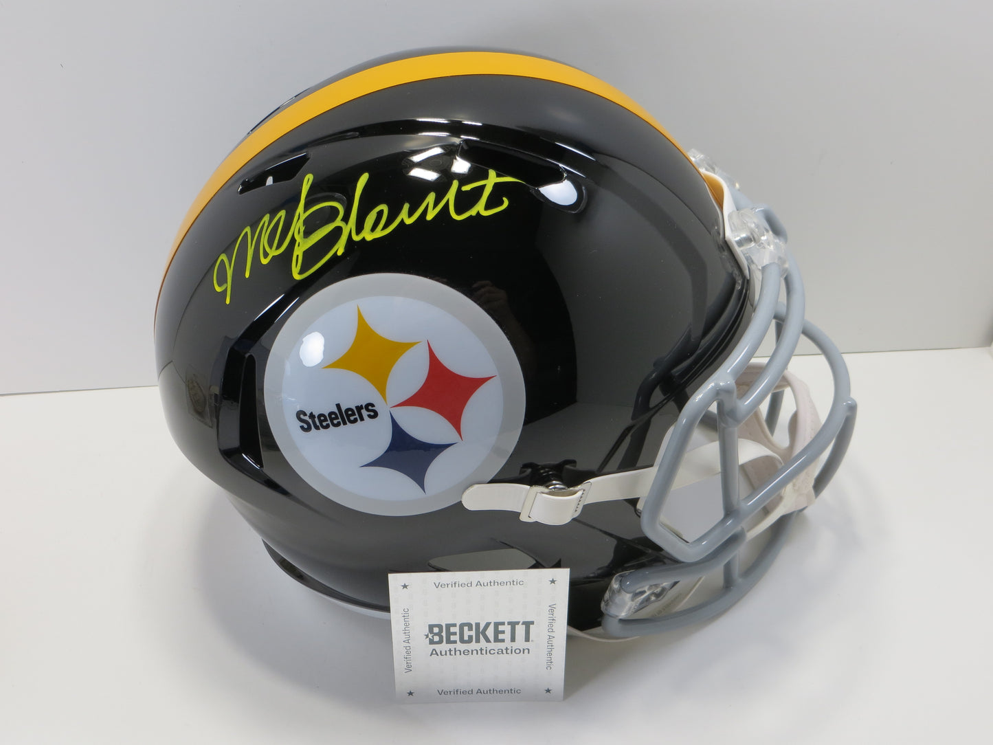 MEL BLOUNT SIGNED PITTSBURGH STEELERS RIDDELL FULL SIZE HELMET BAS