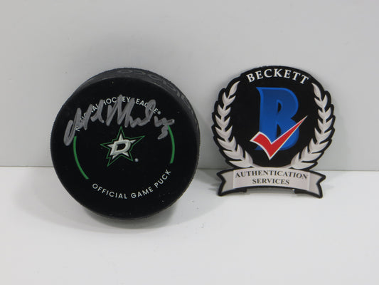 MIKE MODANO DALLAS STARS SIGNED AUTHENTIC OFFICIAL HOCKEY PUCK BAS COA