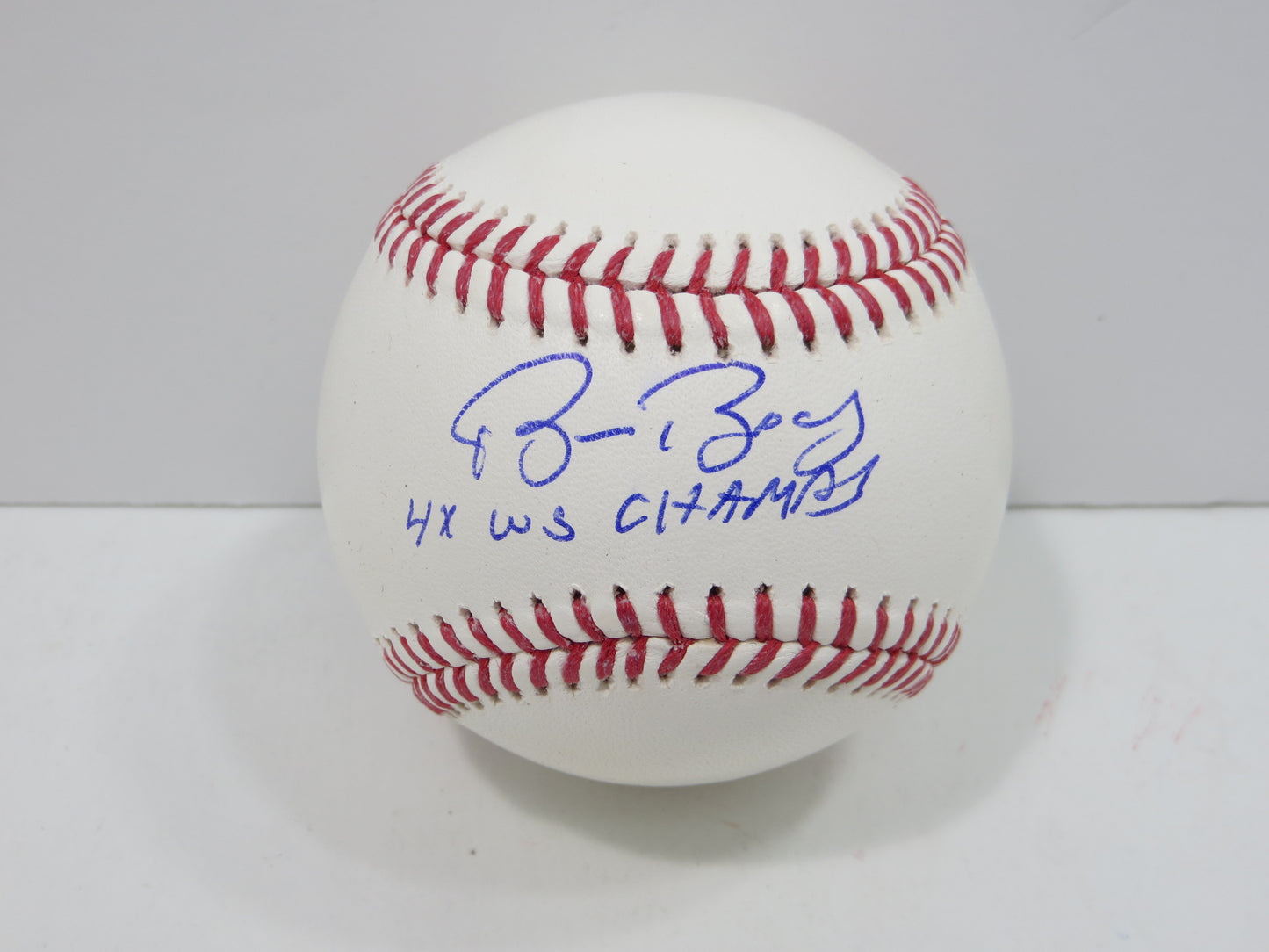 BRUCE BOCHY SIGNED OML BASEBALL w/4xWSChamps Texas Rangers SF Giants JSA COA