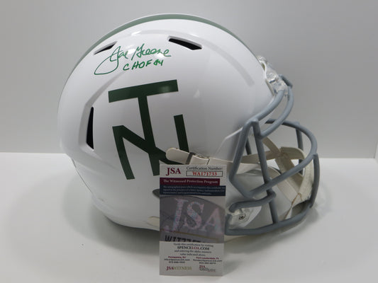 JOE GREENE NORTH TEXAS MEAN GREEN SIGNED FULL SIZE White HELMET w/CHOF 84 JSA