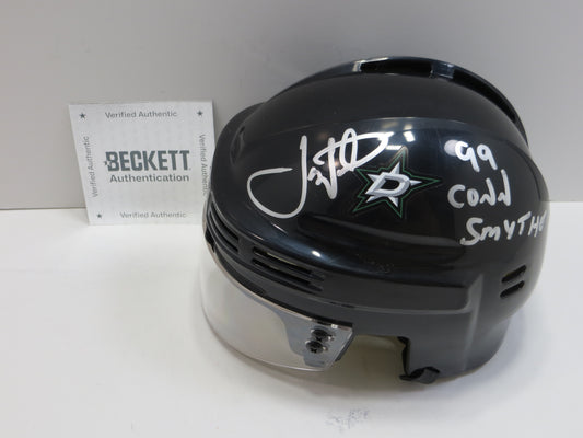 JOE NIEUWENDYK DALLAS STARS SIGNED MINI HOCKEY HELMET w/99 Conn Smythe BAS