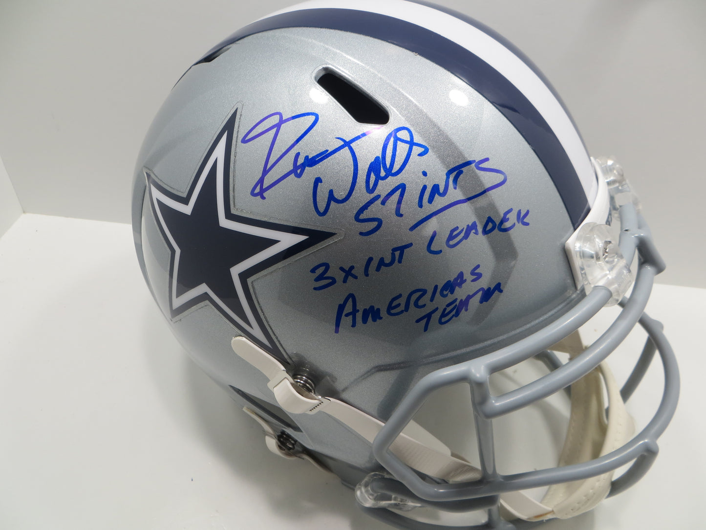 EVERSON WALLS SIGNED DALLAS COWBOYS RIDDELL F/S HELMET w/INSCs JSA COA