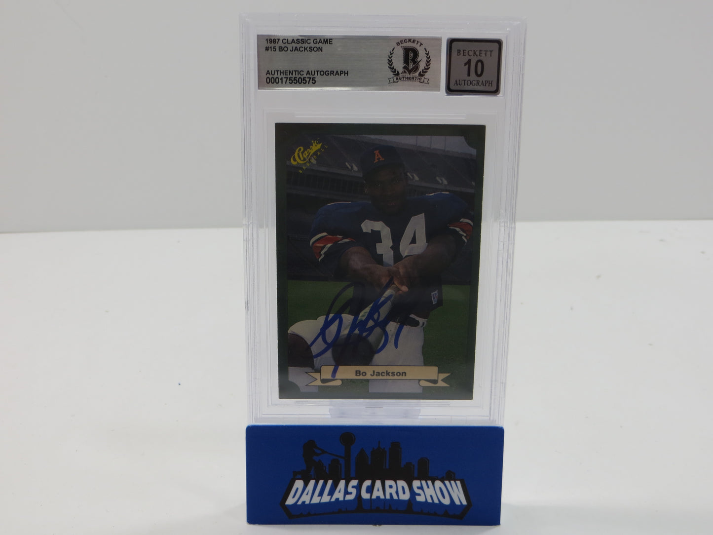 BO JACKSON SIGNED 1987 CLASSIC GAME #15 ROYALS AUBURN BGS BAS SLAB AUTO 10