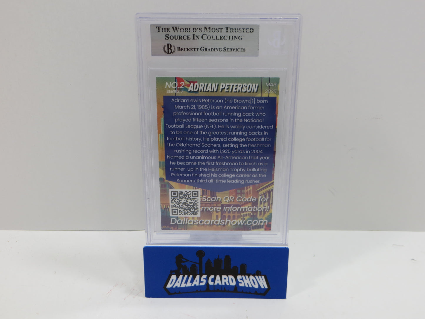 2025 MARCH DALLAS CARD SHOW SERIES 7 ADRIAN PETERSON BGS 10 AUTO