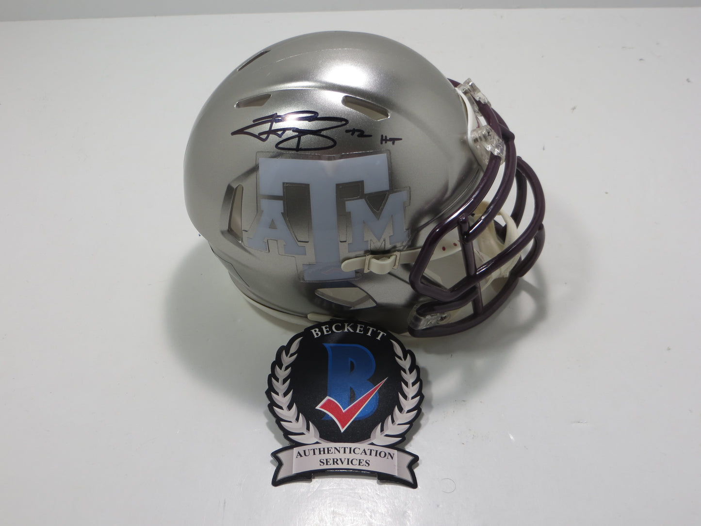 JOHNNY MANZIEL SIGNED TEXAS A&M AGGIES FLASH MINI HELMET w/Heisman BAS COA