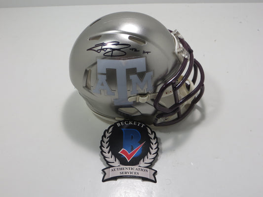 JOHNNY MANZIEL SIGNED TEXAS A&M AGGIES FLASH MINI HELMET w/Heisman BAS COA